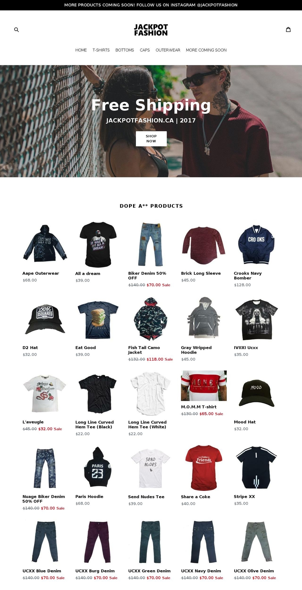 jackpotfashion.ca shopify website screenshot