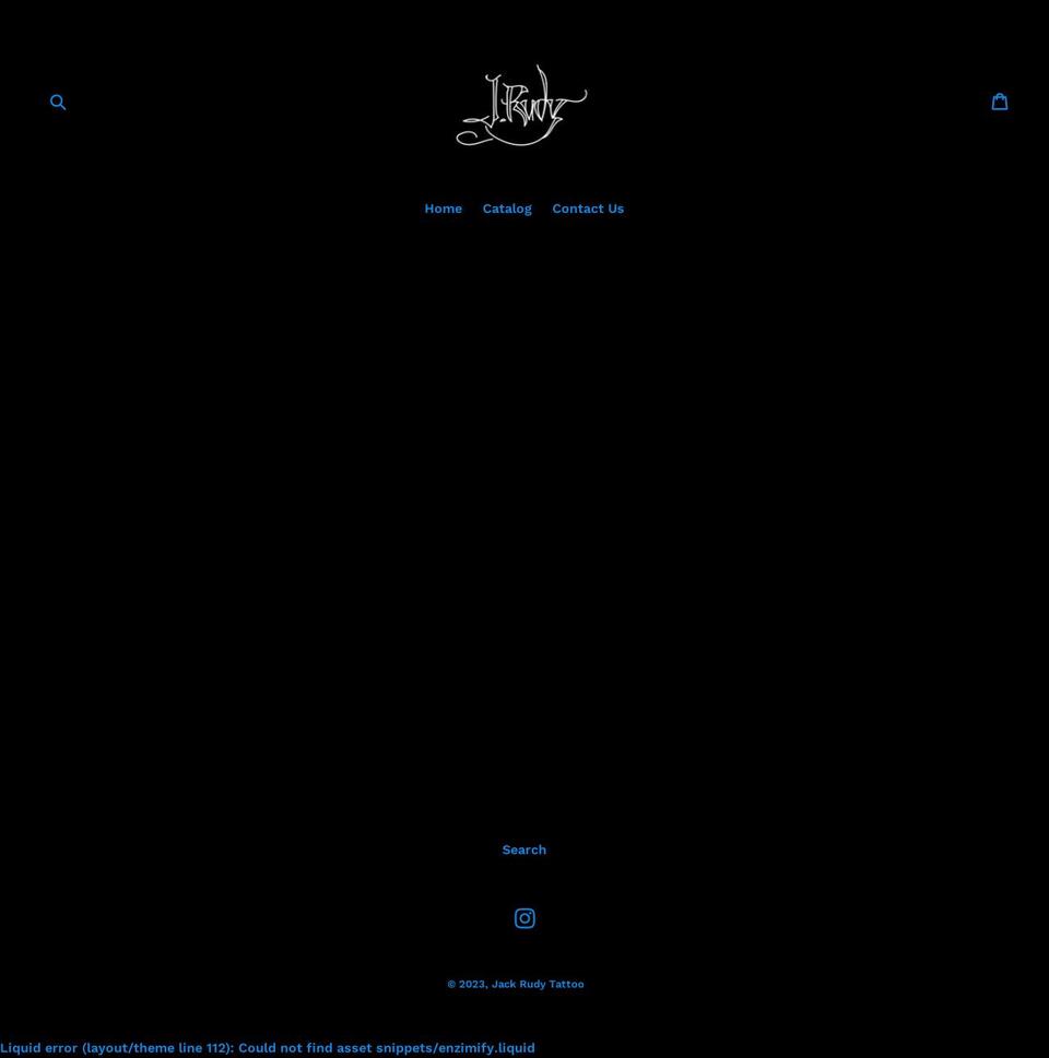 jackrudytattoo.com — Shopify storefront screenshot