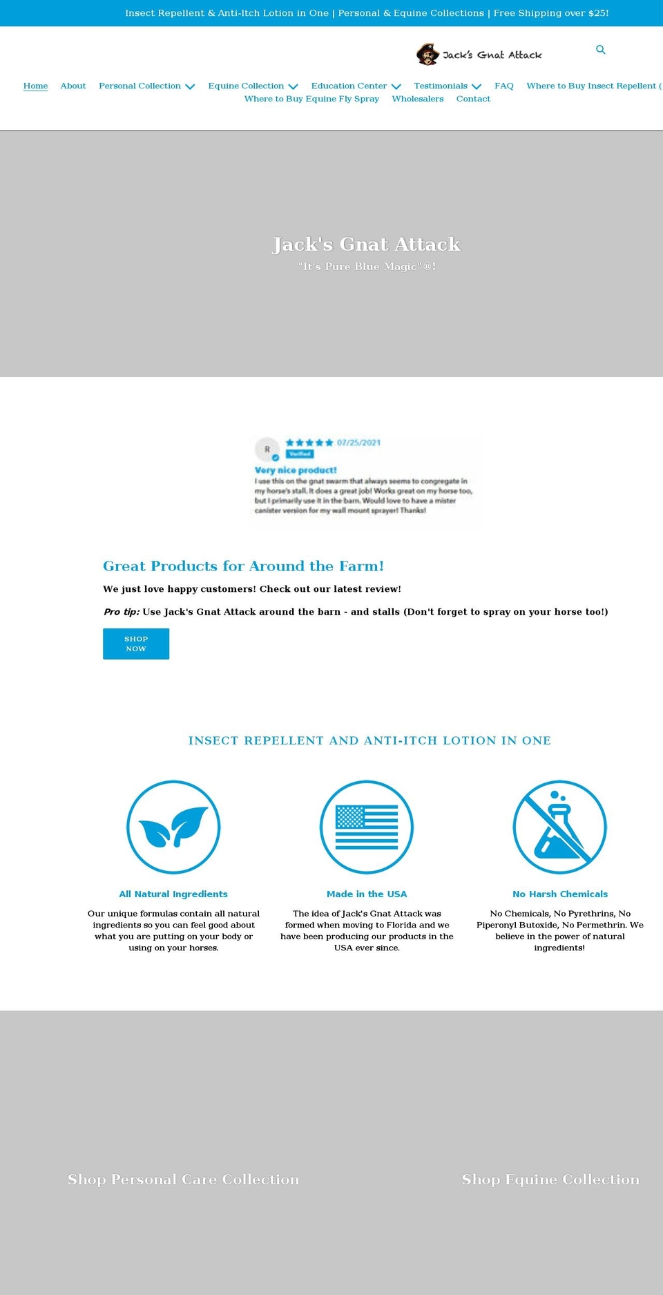 jacksgnatattack.com shopify website screenshot