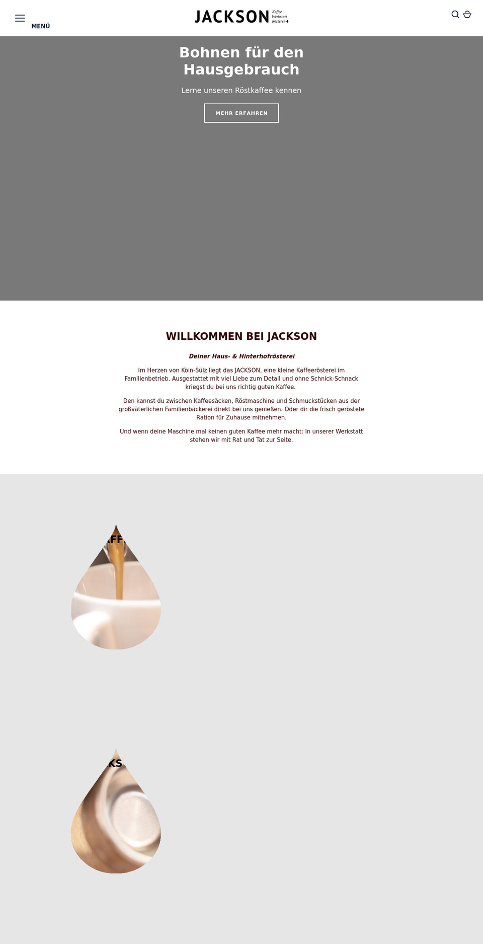 jackson-kaffee.de shopify website screenshot