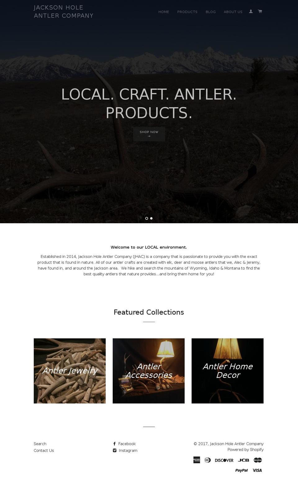 jacksonantlercompany.com shopify website screenshot