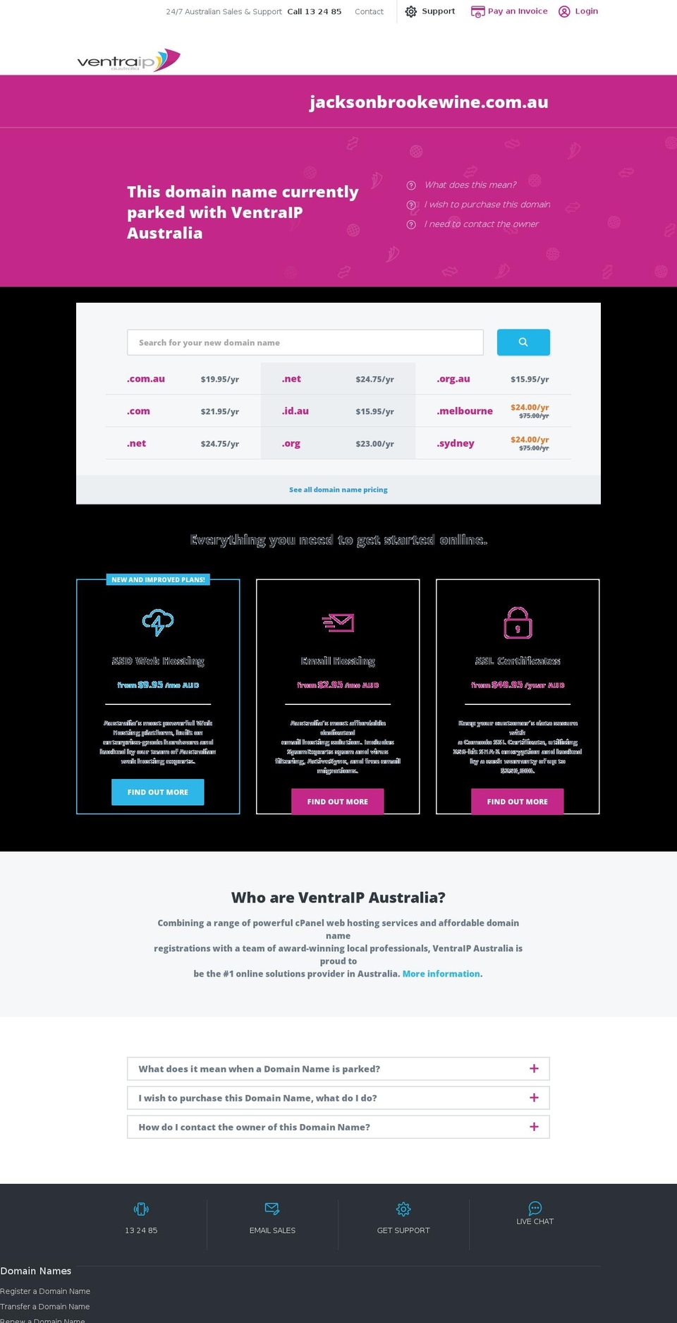 jacksonbrookewine.com.au shopify website screenshot