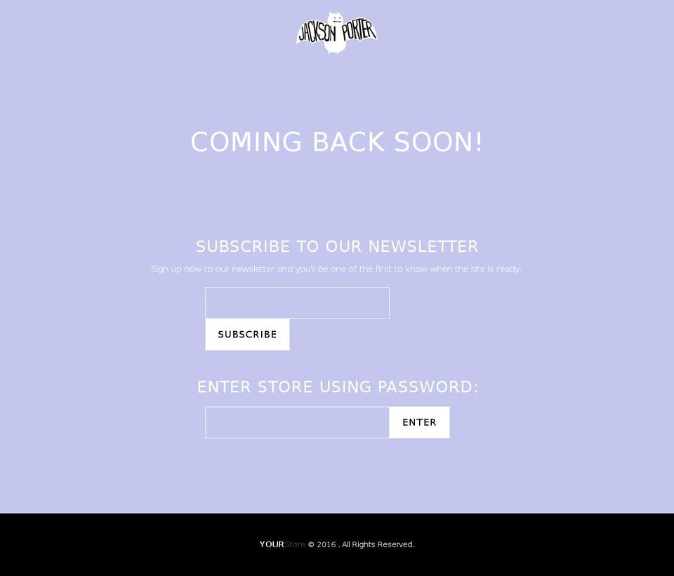 jacksondporter.com — Shopify storefront screenshot