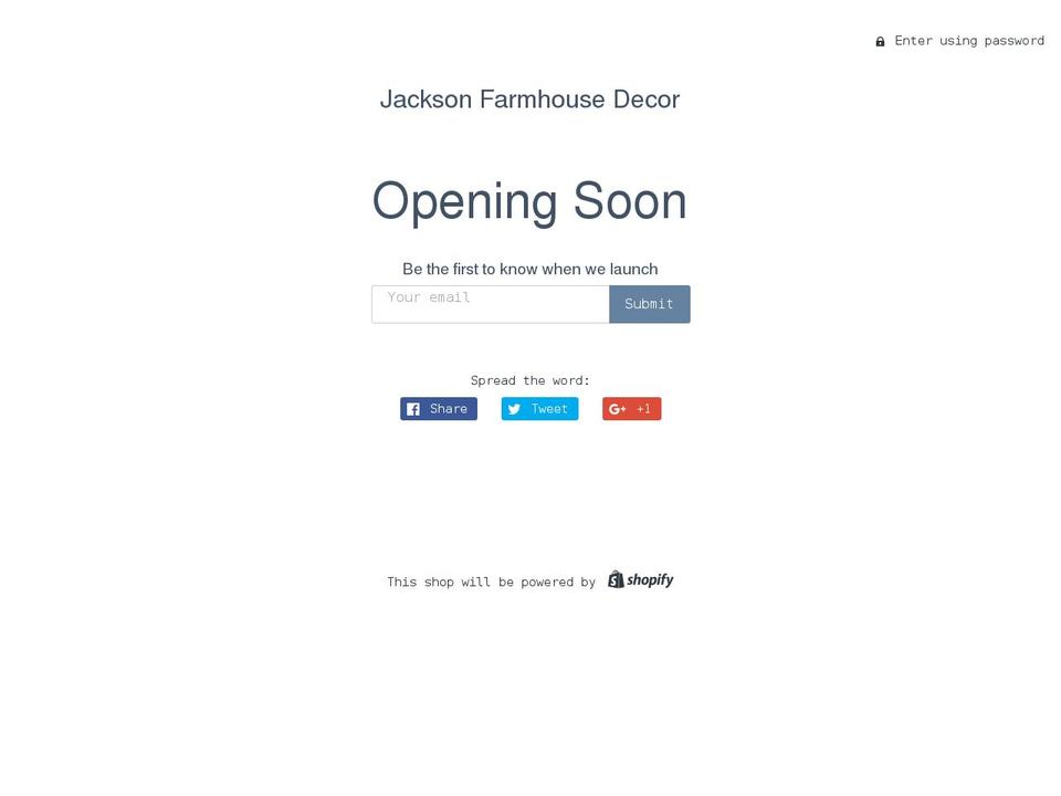 jacksonfarmhousedecor.com — Shopify storefront screenshot