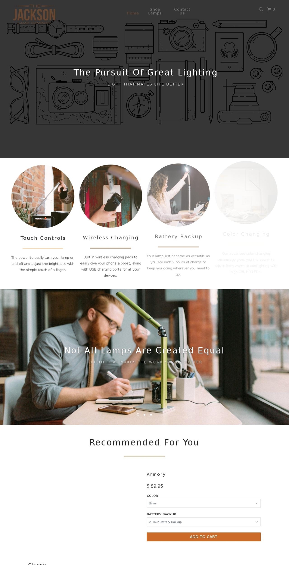 jacksonlamp.com shopify website screenshot