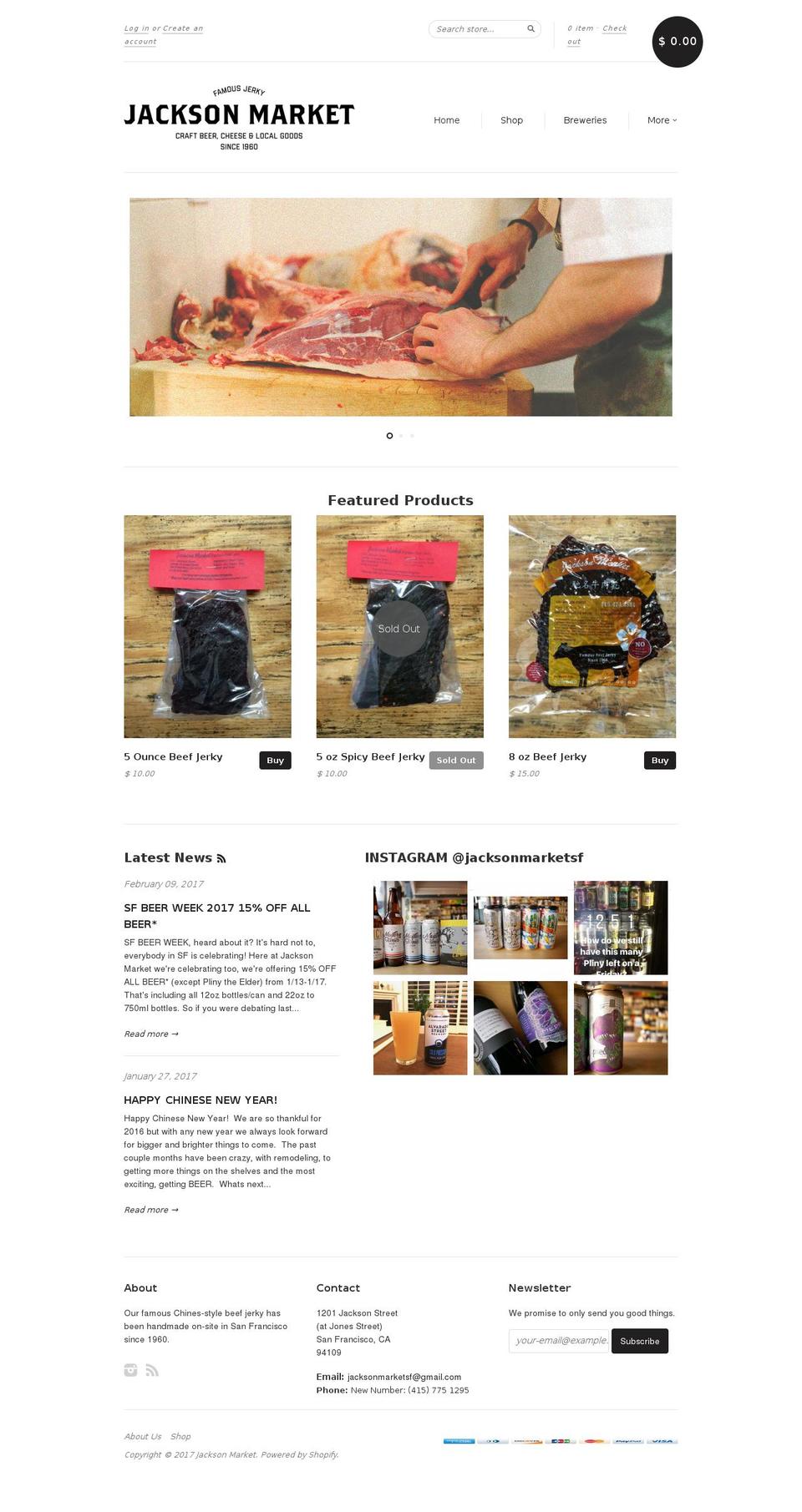 jacksonmarket.com shopify website screenshot