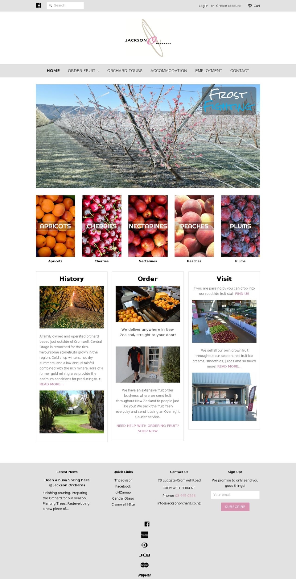 jacksonorchard.co.nz shopify website screenshot