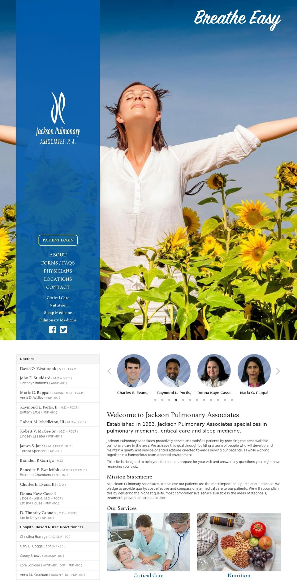 jacksonpulmonary.com shopify website screenshot