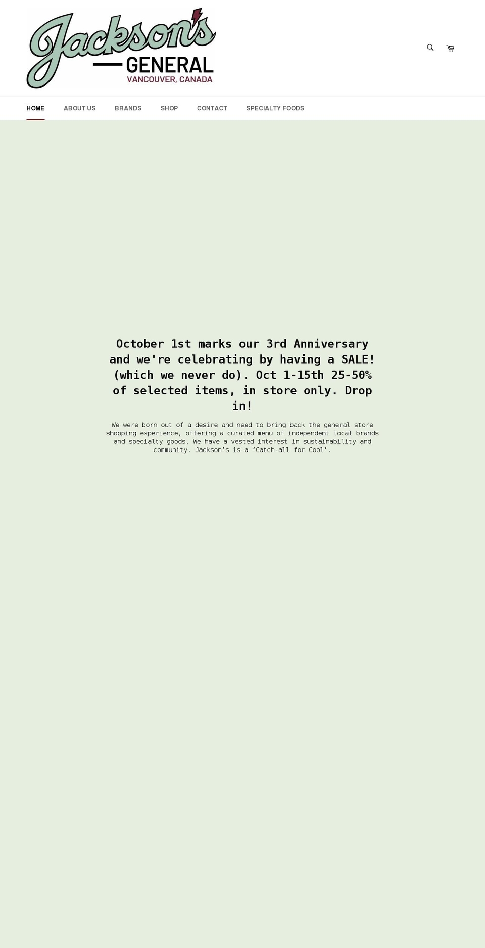 jacksonsgeneral.com shopify website screenshot