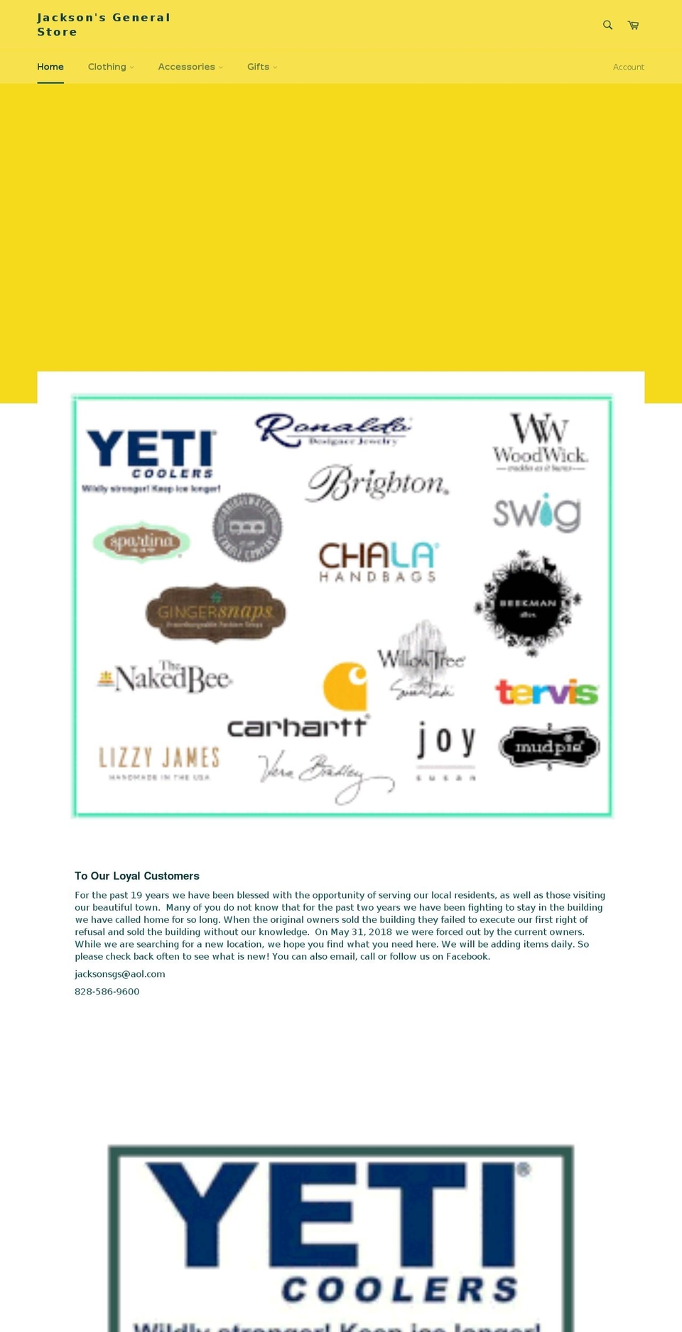 jacksonsgeneralstore.com — Shopify storefront screenshot