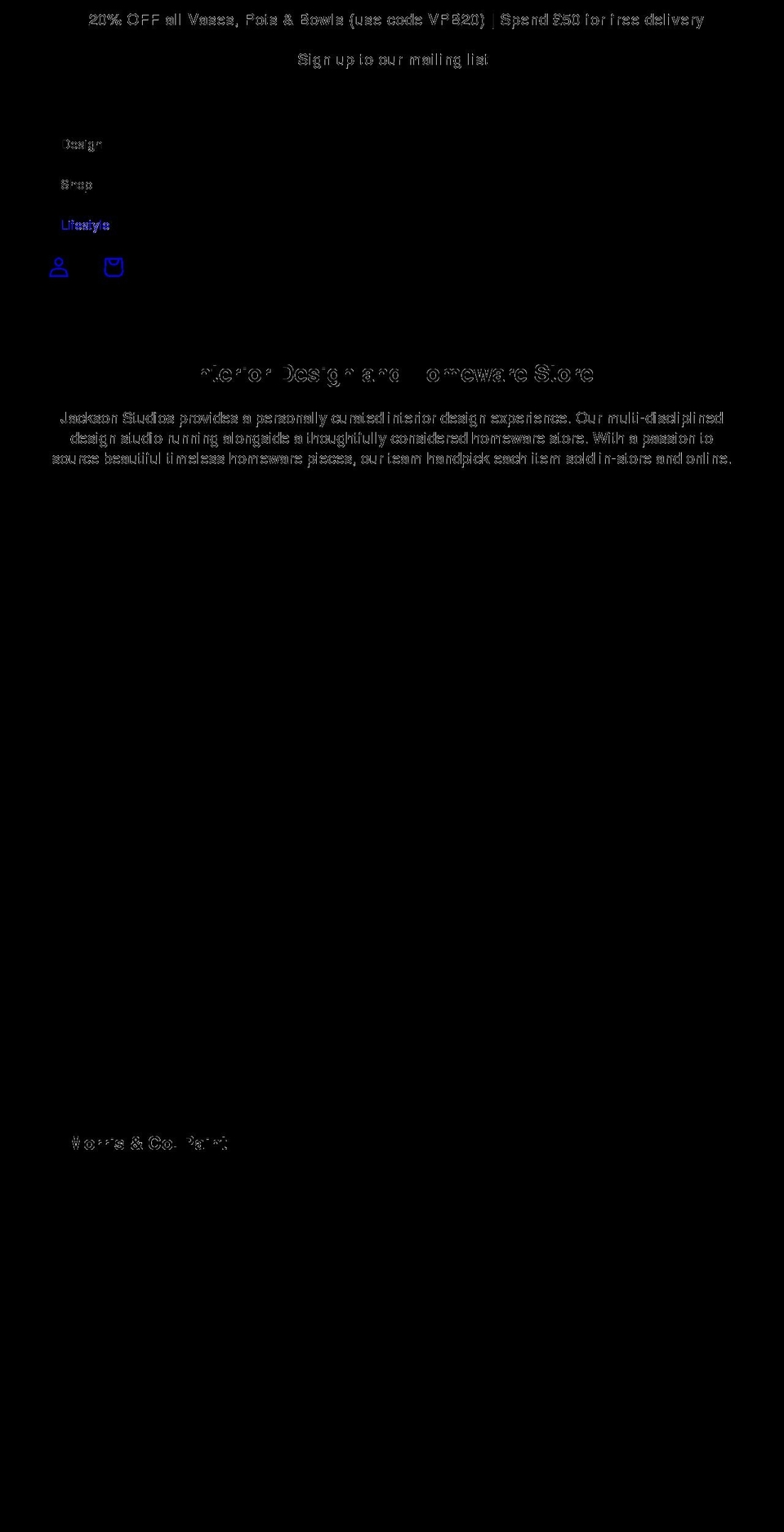 jacksonstudios.co.uk shopify website screenshot