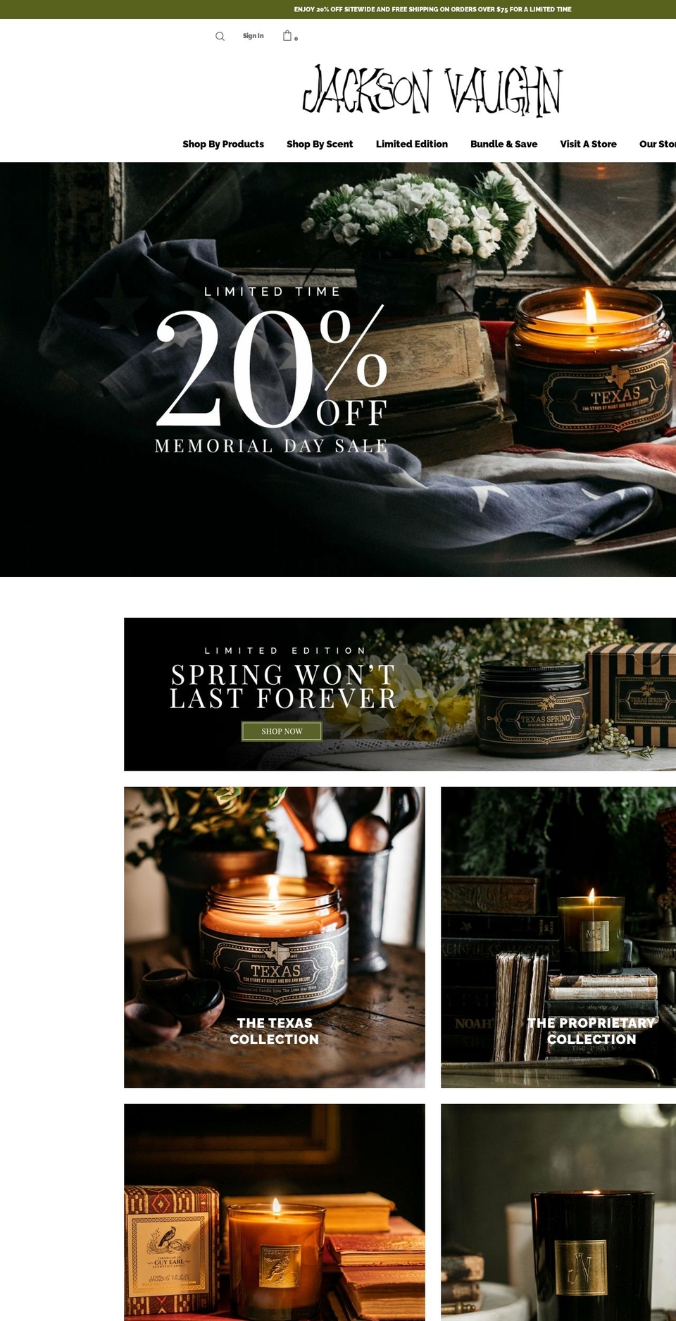 jacksonvaughn.com shopify website screenshot