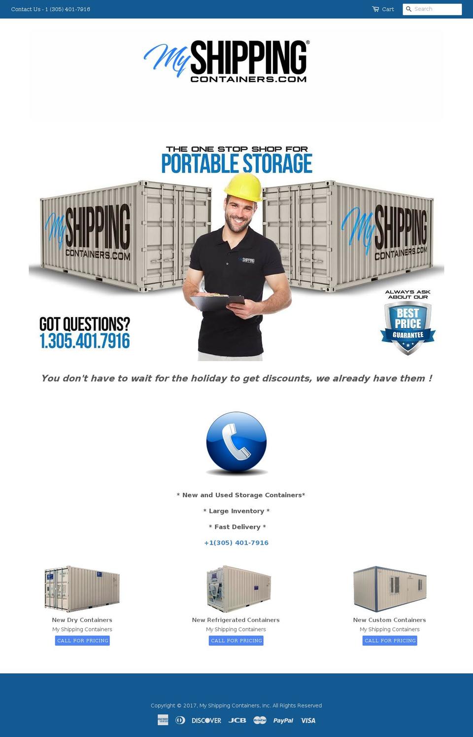 jacksonvillecontainers.com shopify website screenshot