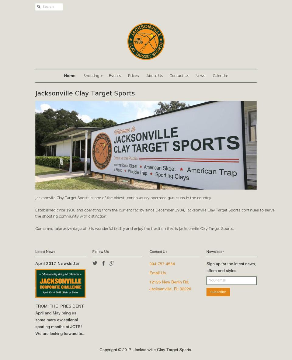 jacksonvilleskeetandtrap.com shopify website screenshot