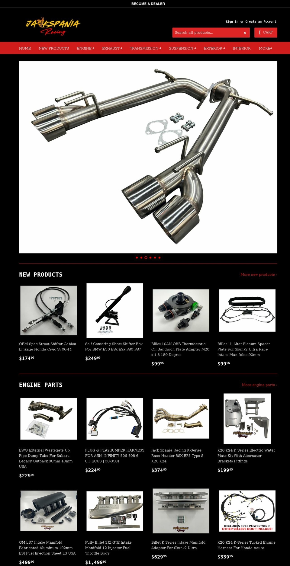jackspaniaracing.shop shopify website screenshot
