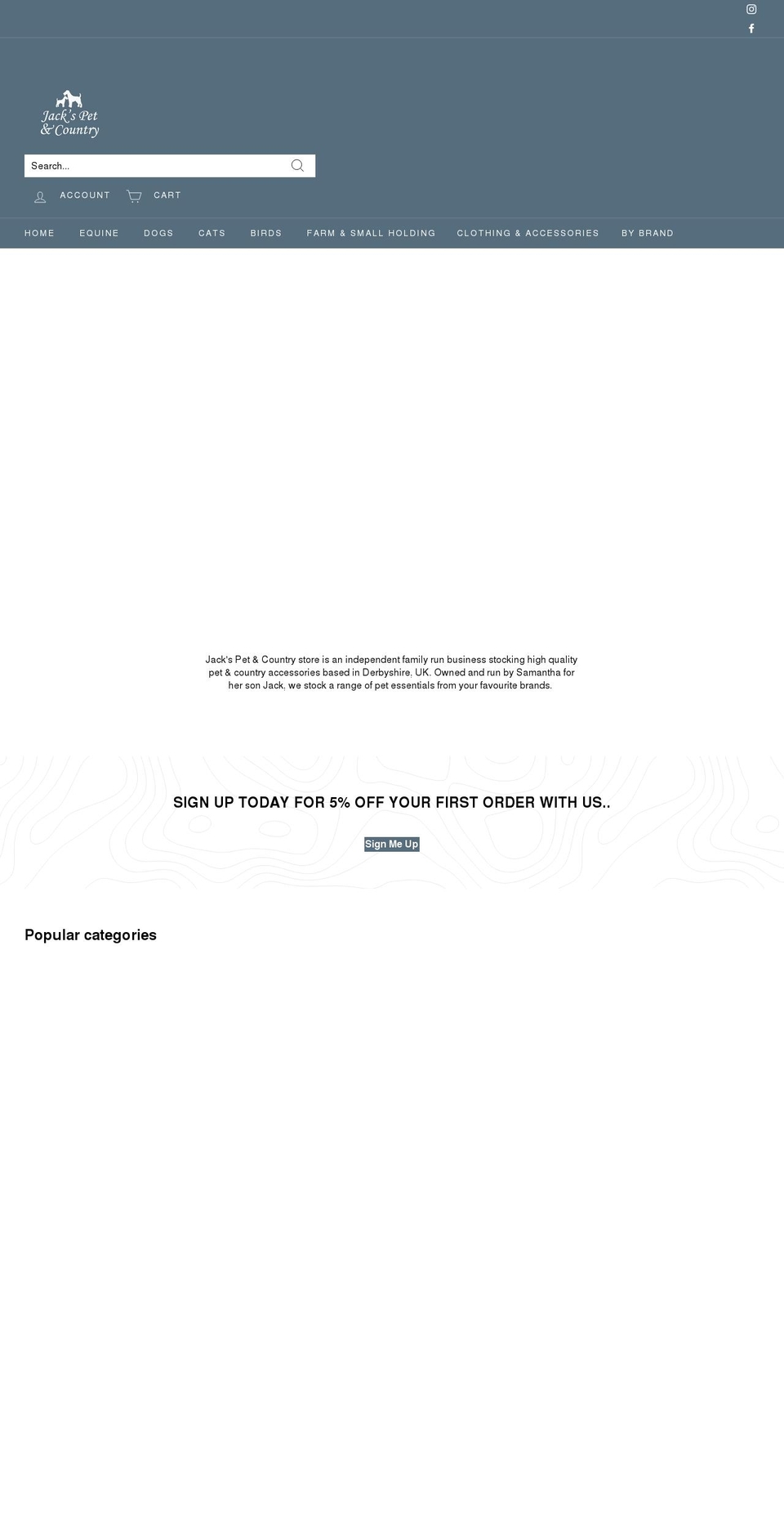 jackspetandcountry.com — Shopify storefront screenshot