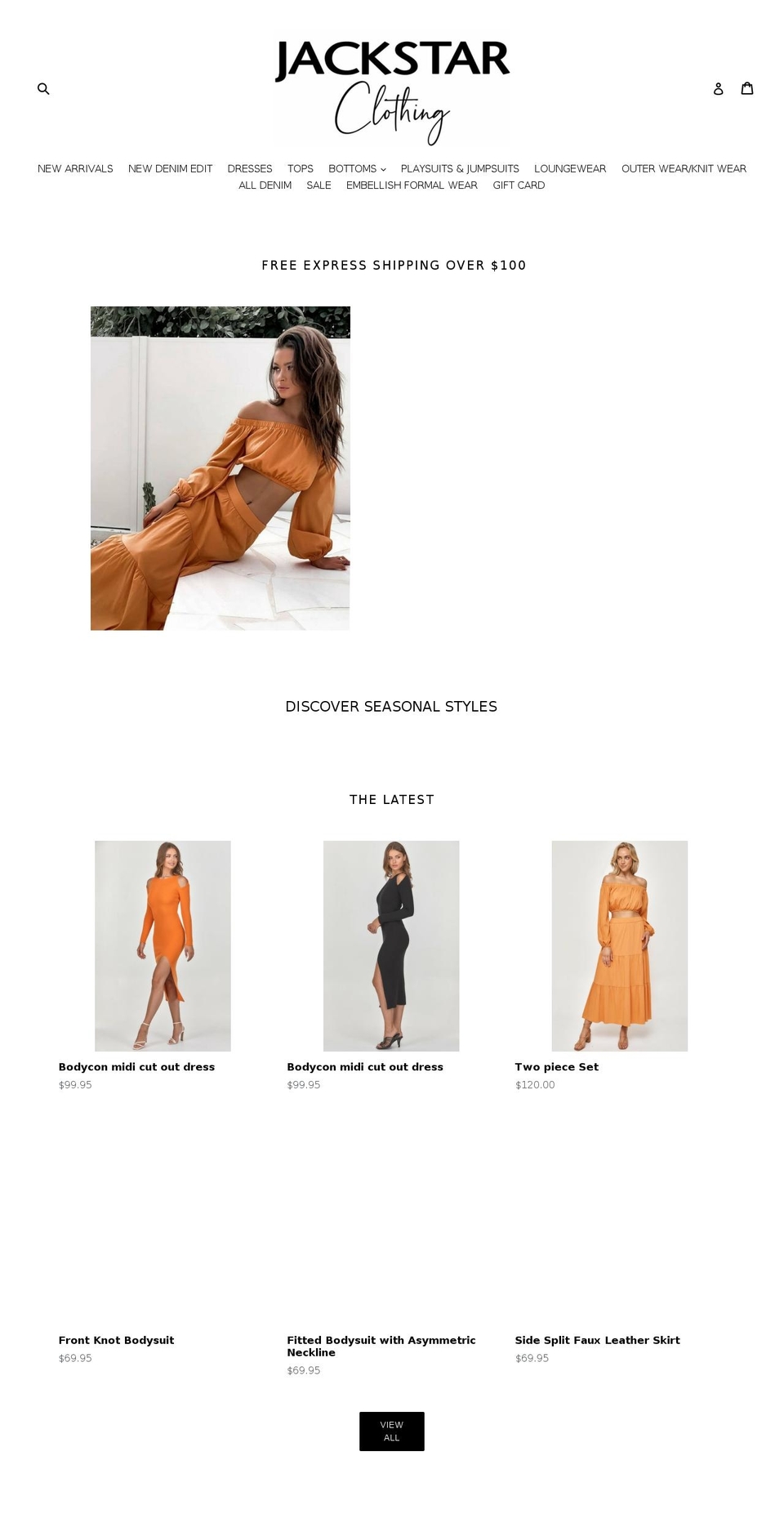 jackstarclothing.com.au shopify website screenshot