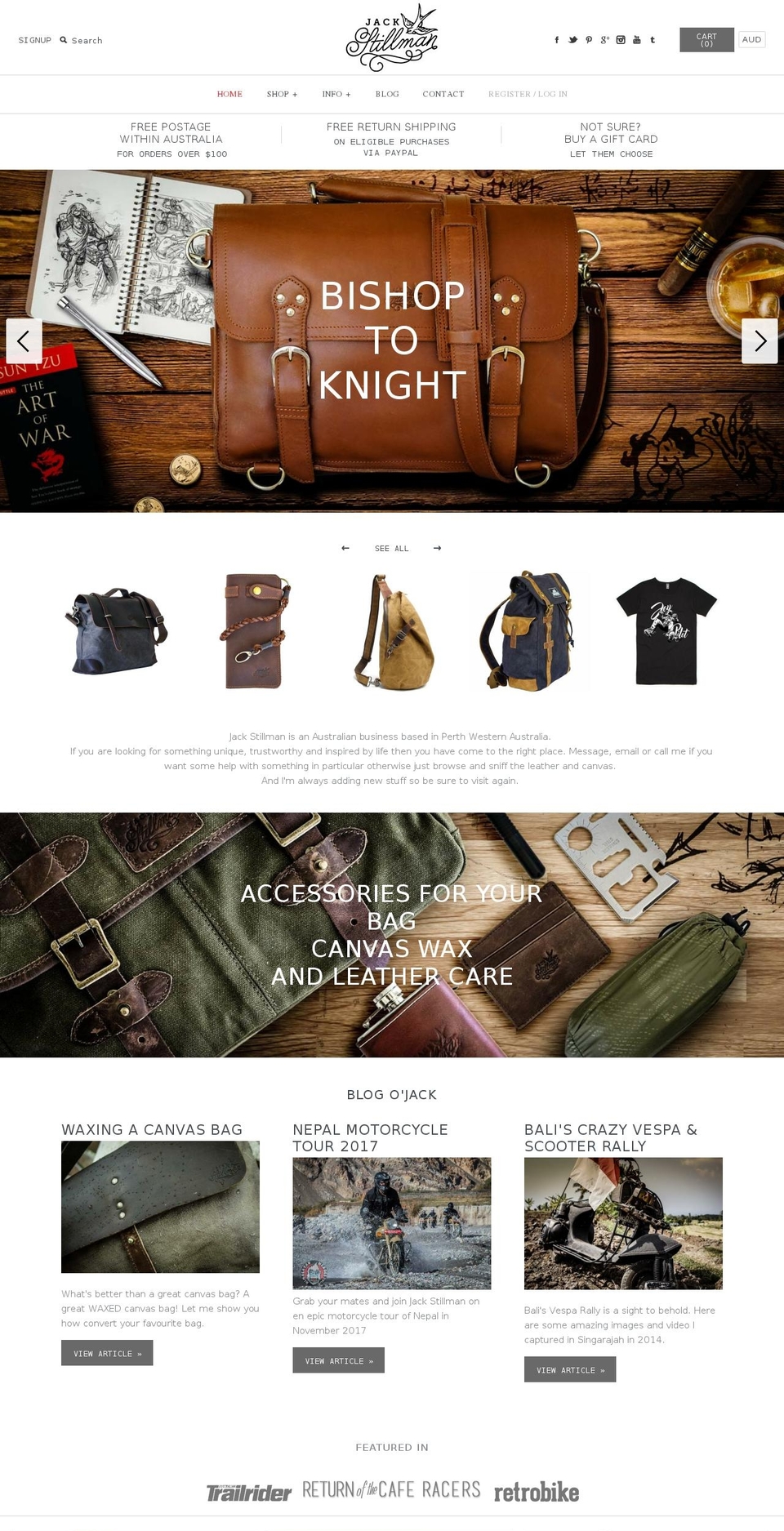 Creative Shopify theme site example jackstillman.com.au