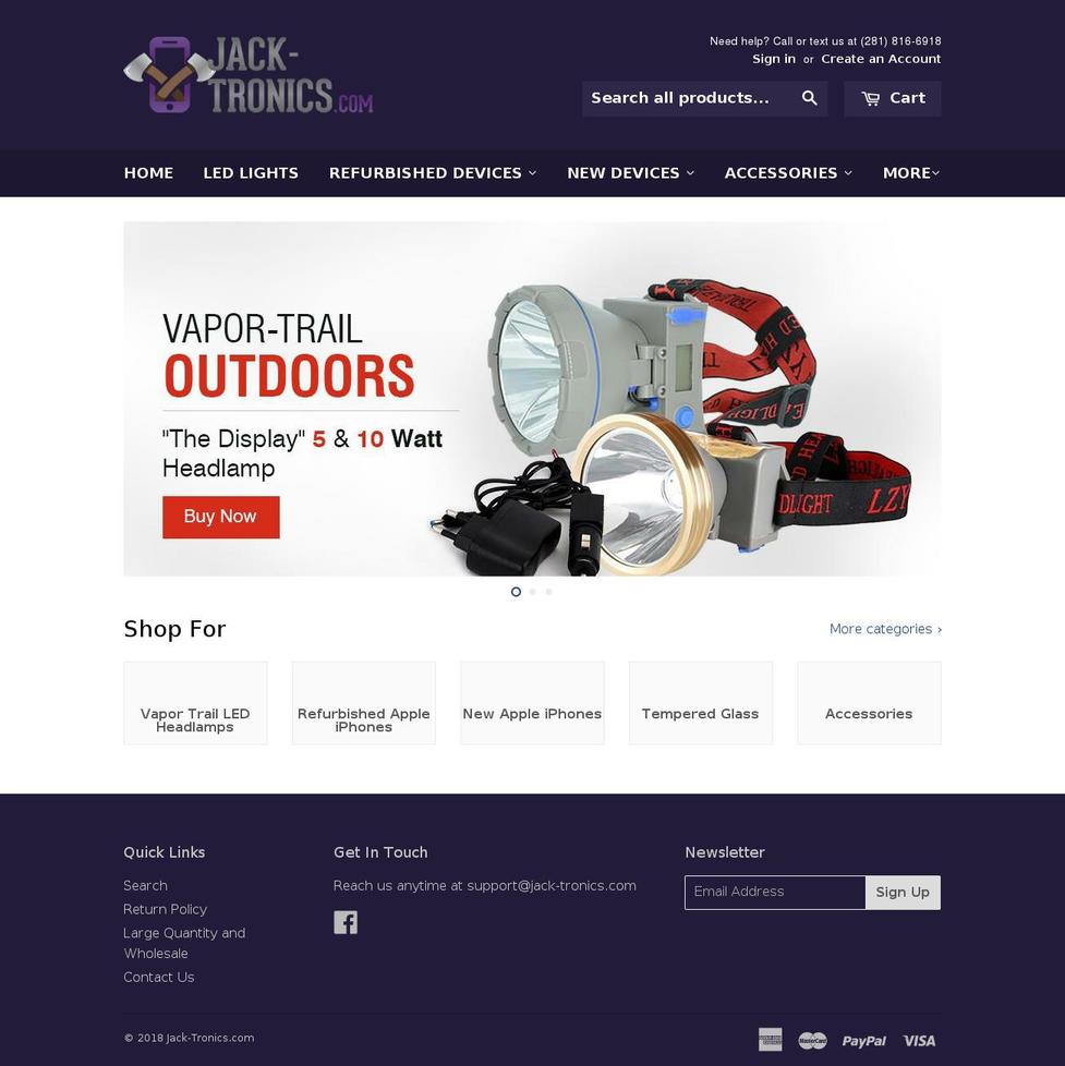 Jack-supp Shopify theme site example jacktronics.net