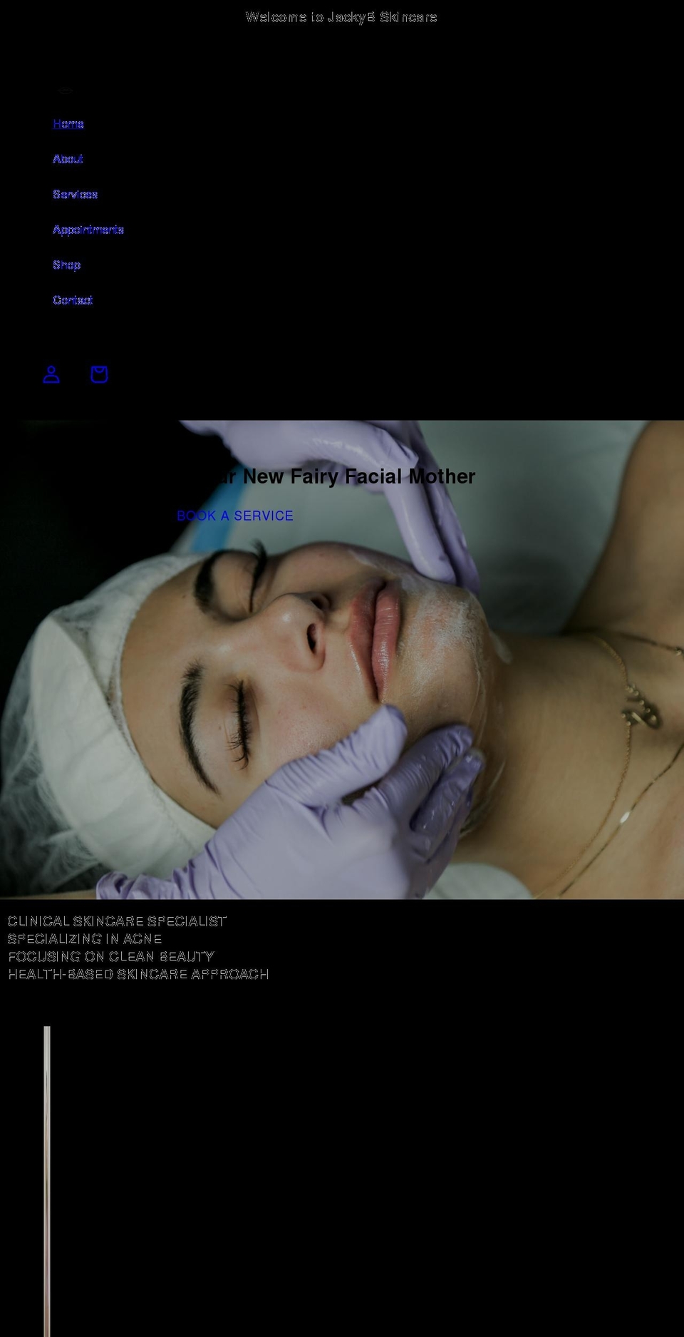 jackybskincare.com shopify website screenshot