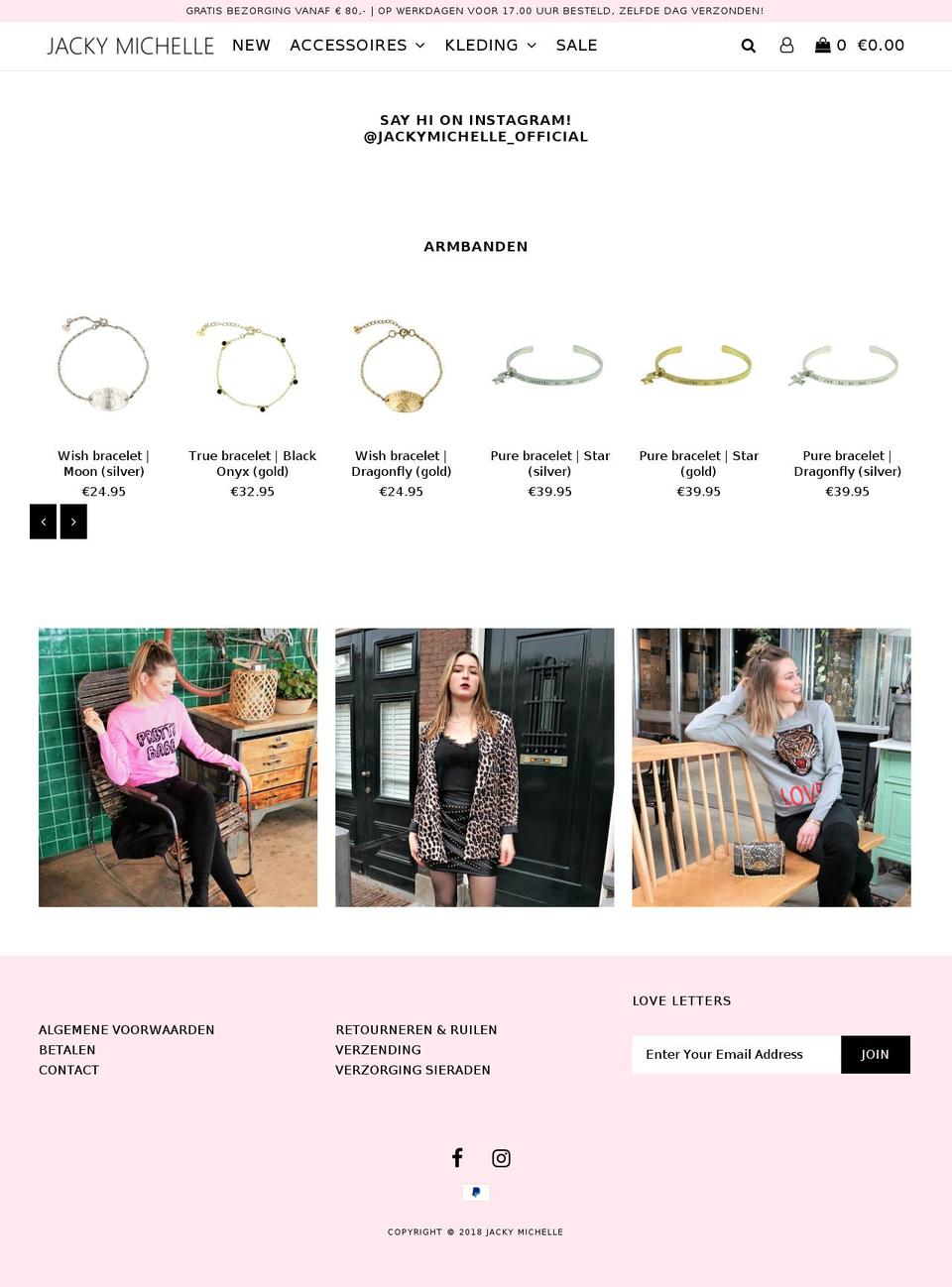 jackymichelle.com — Shopify storefront screenshot