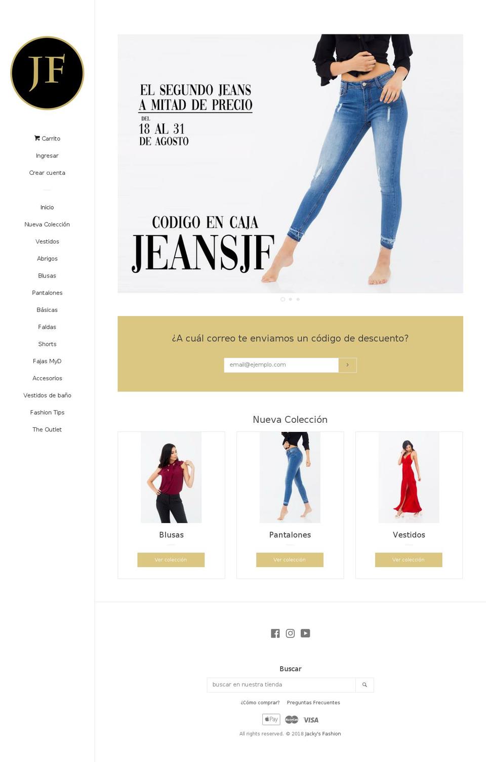 jackysfashion.com shopify website screenshot