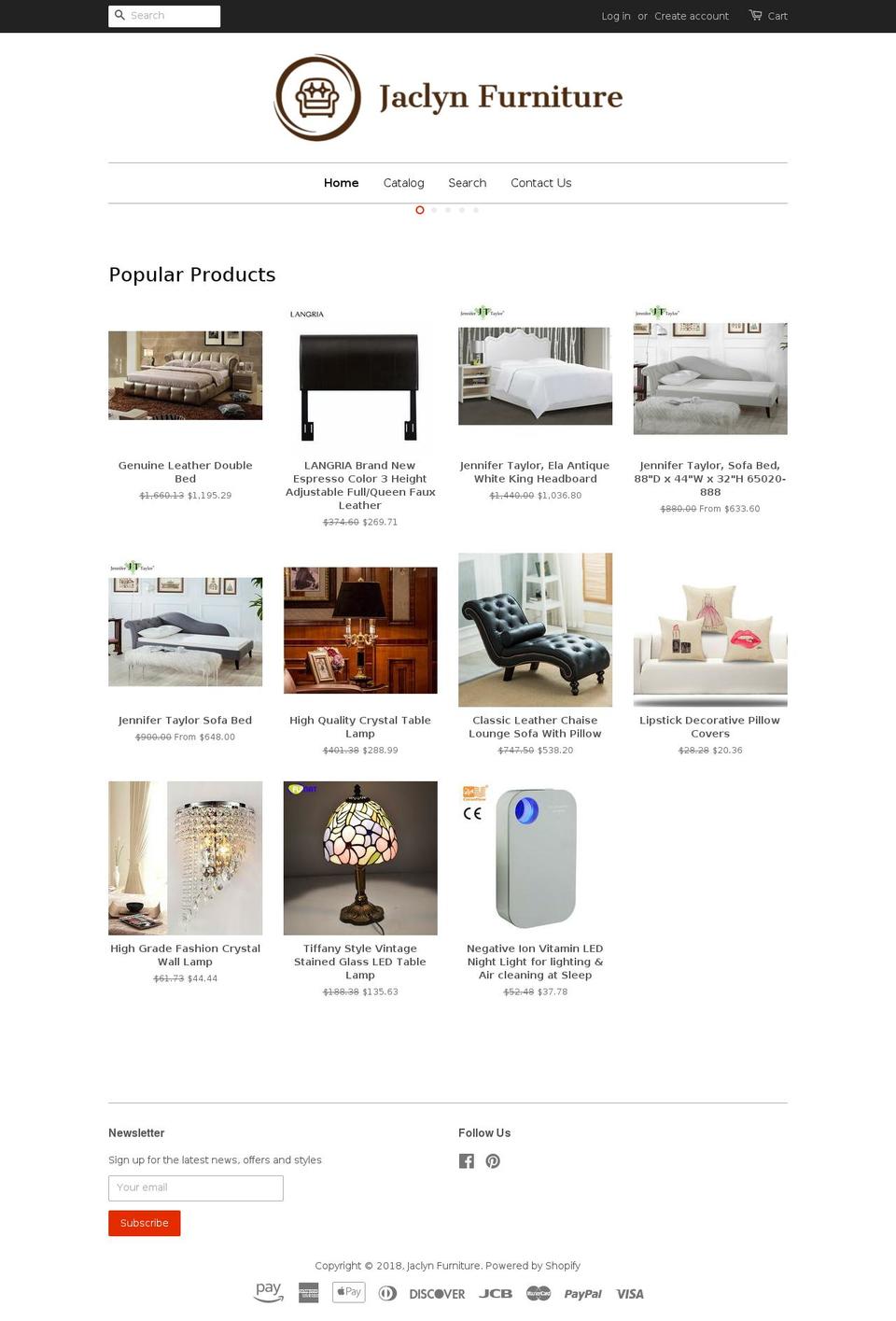 jaclynfurniture.com — Shopify storefront screenshot