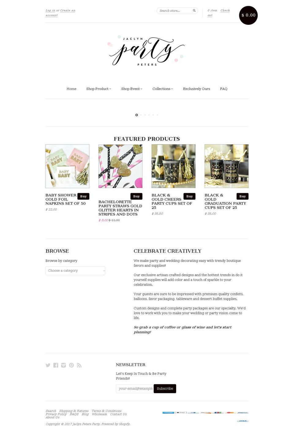 jaclynpeter.com shopify website screenshot