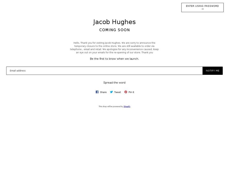jacob-hughes.com — Shopify storefront screenshot