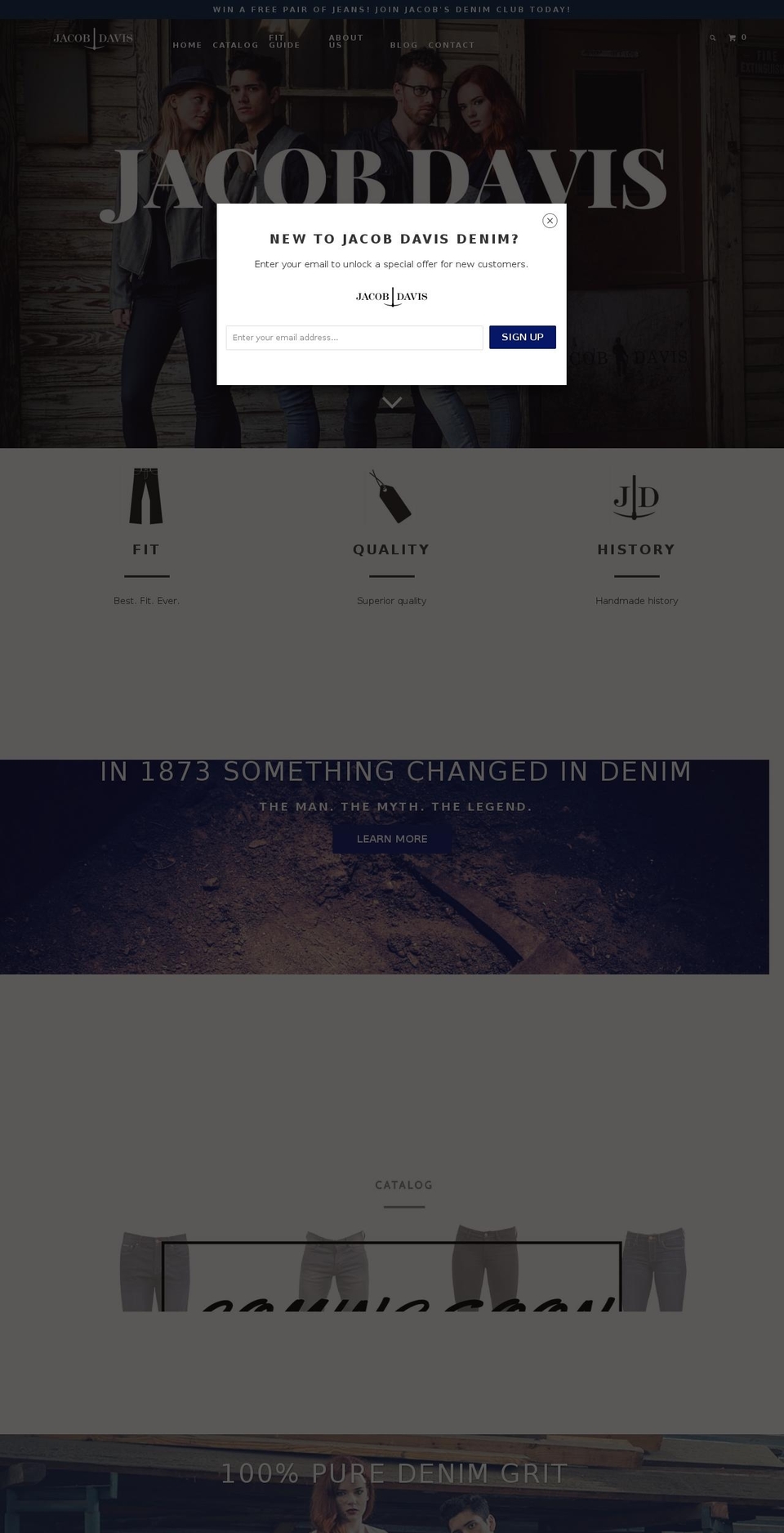 jacobdavisdenim.com shopify website screenshot