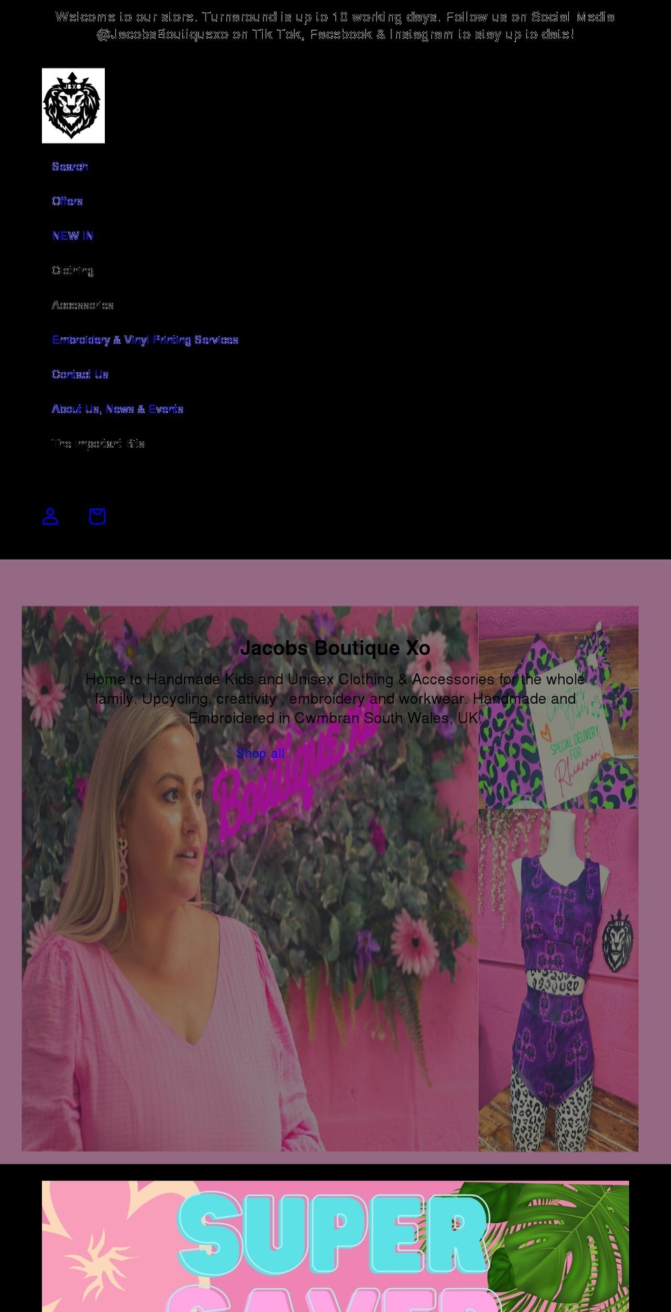 jacobsboutiquexo.com shopify website screenshot