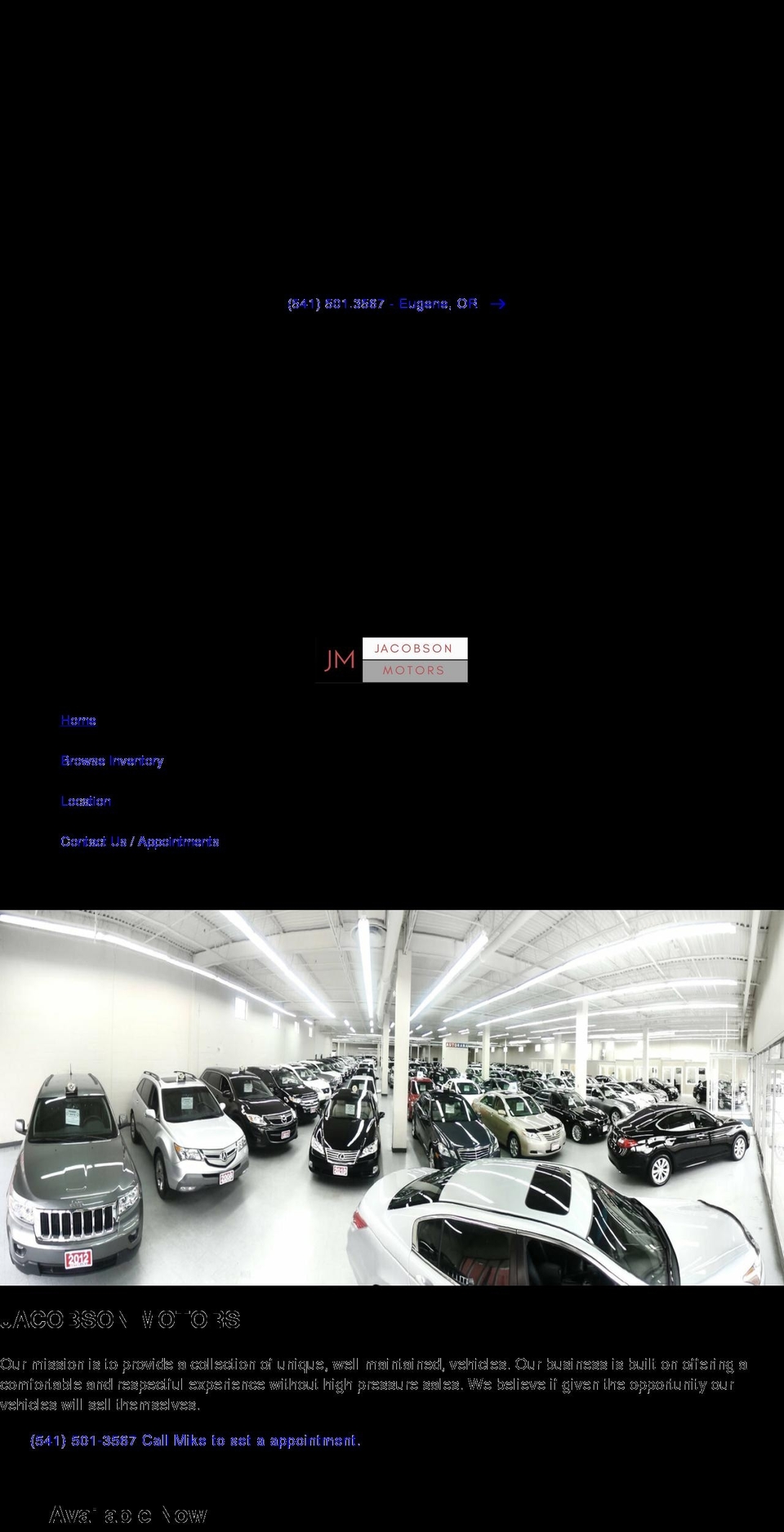 jacobsonmotors.net shopify website screenshot