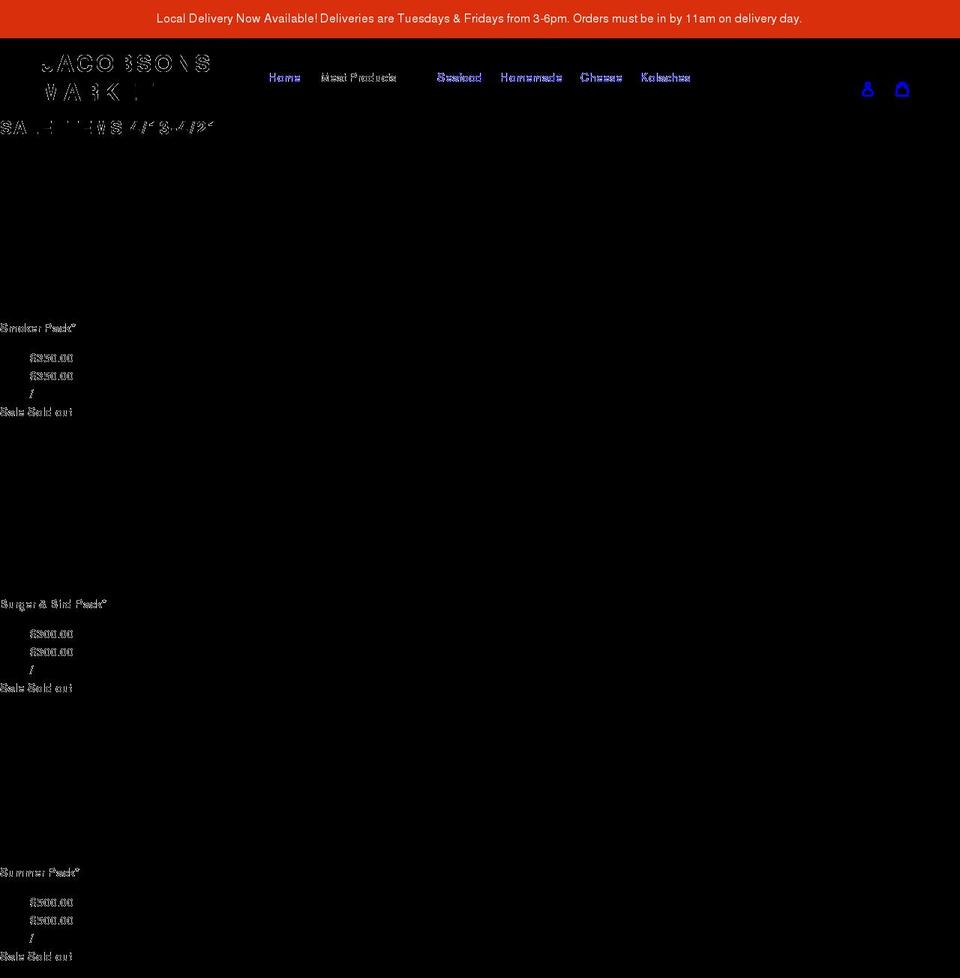 jacobsonsmarket.com shopify website screenshot