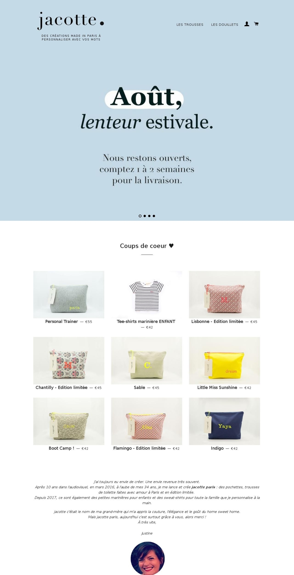 jacotteparis.com shopify website screenshot