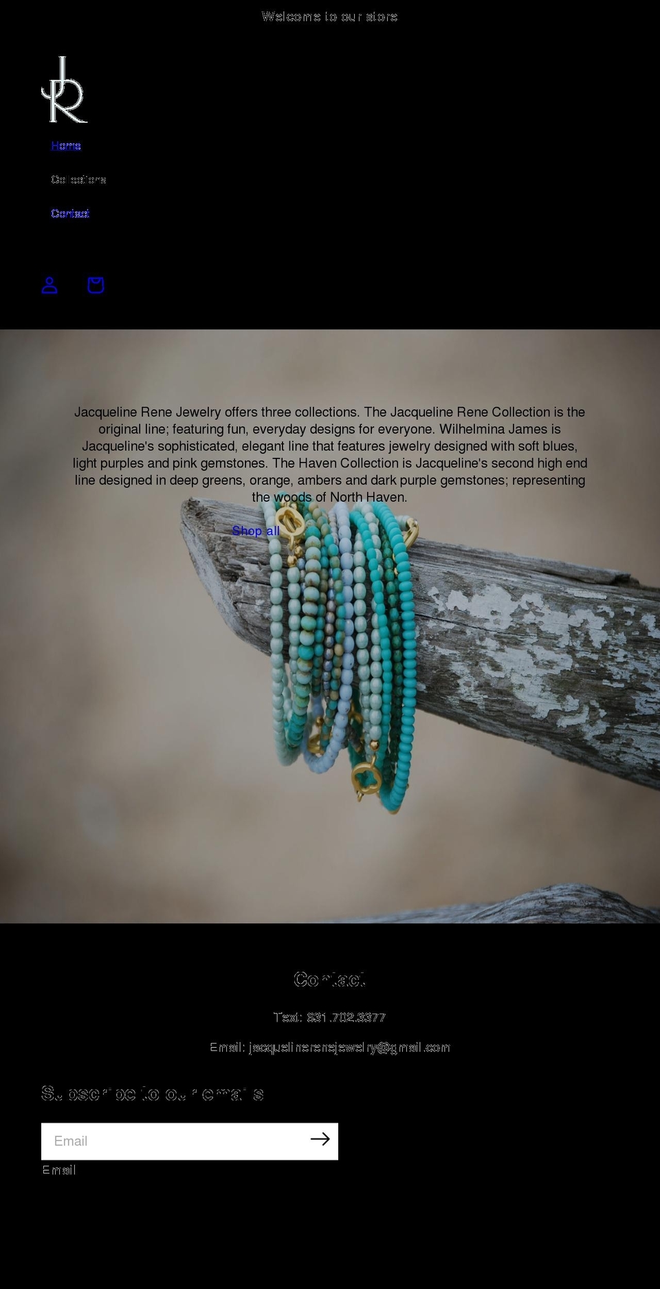 jacquelinerenejewelry.com shopify website screenshot