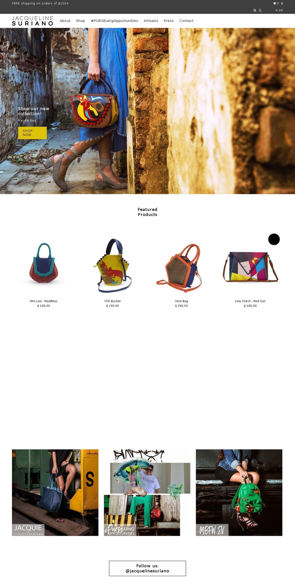 jacquelinesuriano.com shopify website screenshot