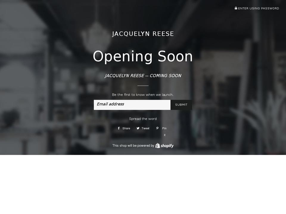 jacquelynreese.com shopify website screenshot