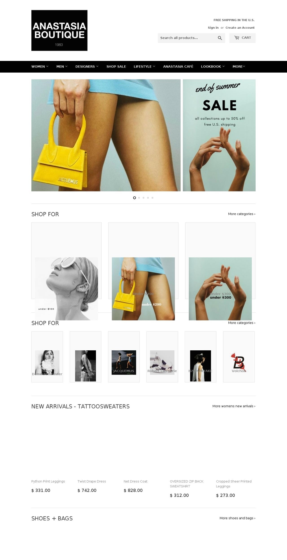 jacquemusclothing.com — Shopify storefront screenshot