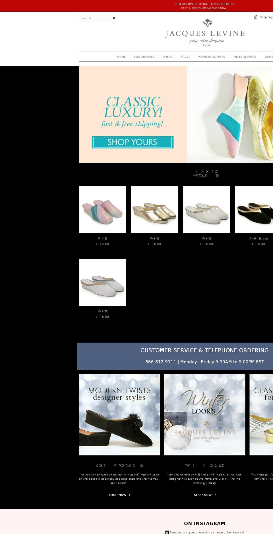 jacqueslevine.com shopify website screenshot