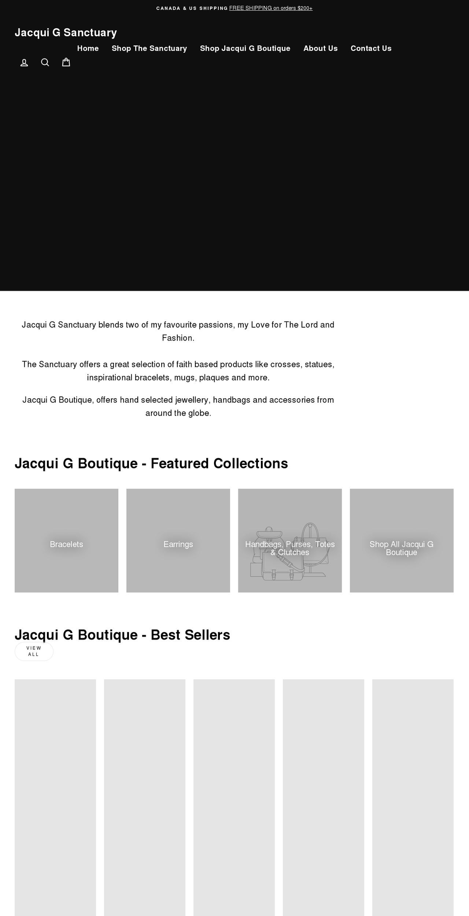 jacquigsanctuary.com shopify website screenshot