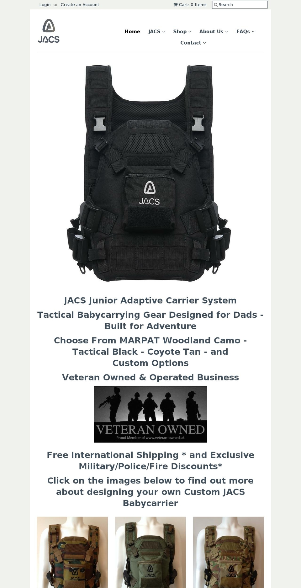 jacsbabycarrier.com — Shopify storefront screenshot