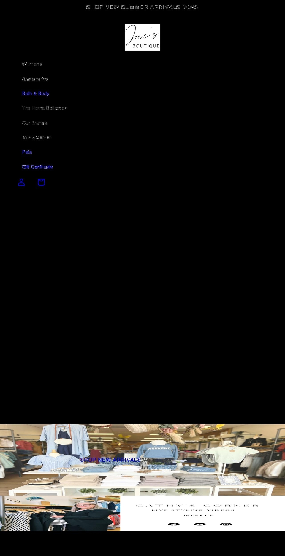 jacsboutique.com shopify website screenshot