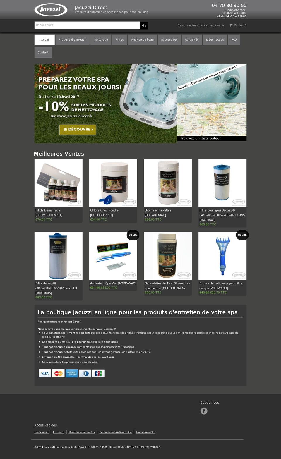 jacuzzidirect.fr shopify website screenshot