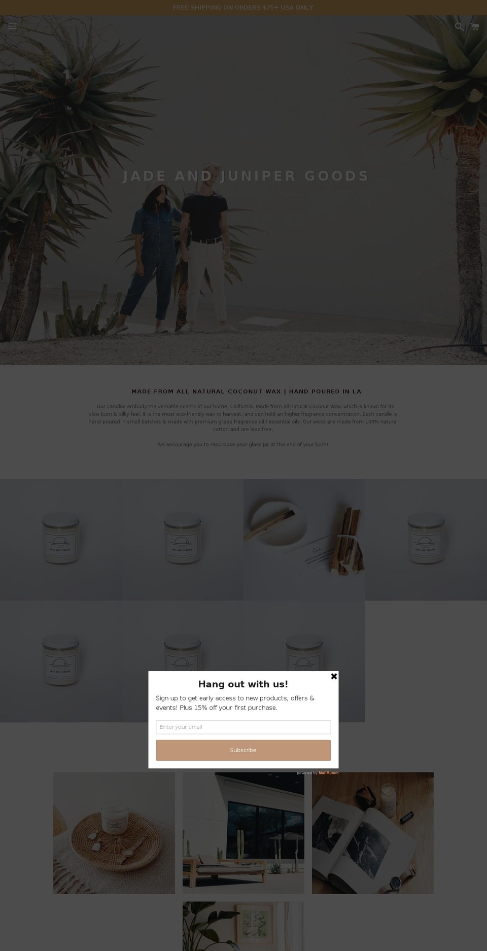 jadeandjunipergoods.com shopify website screenshot