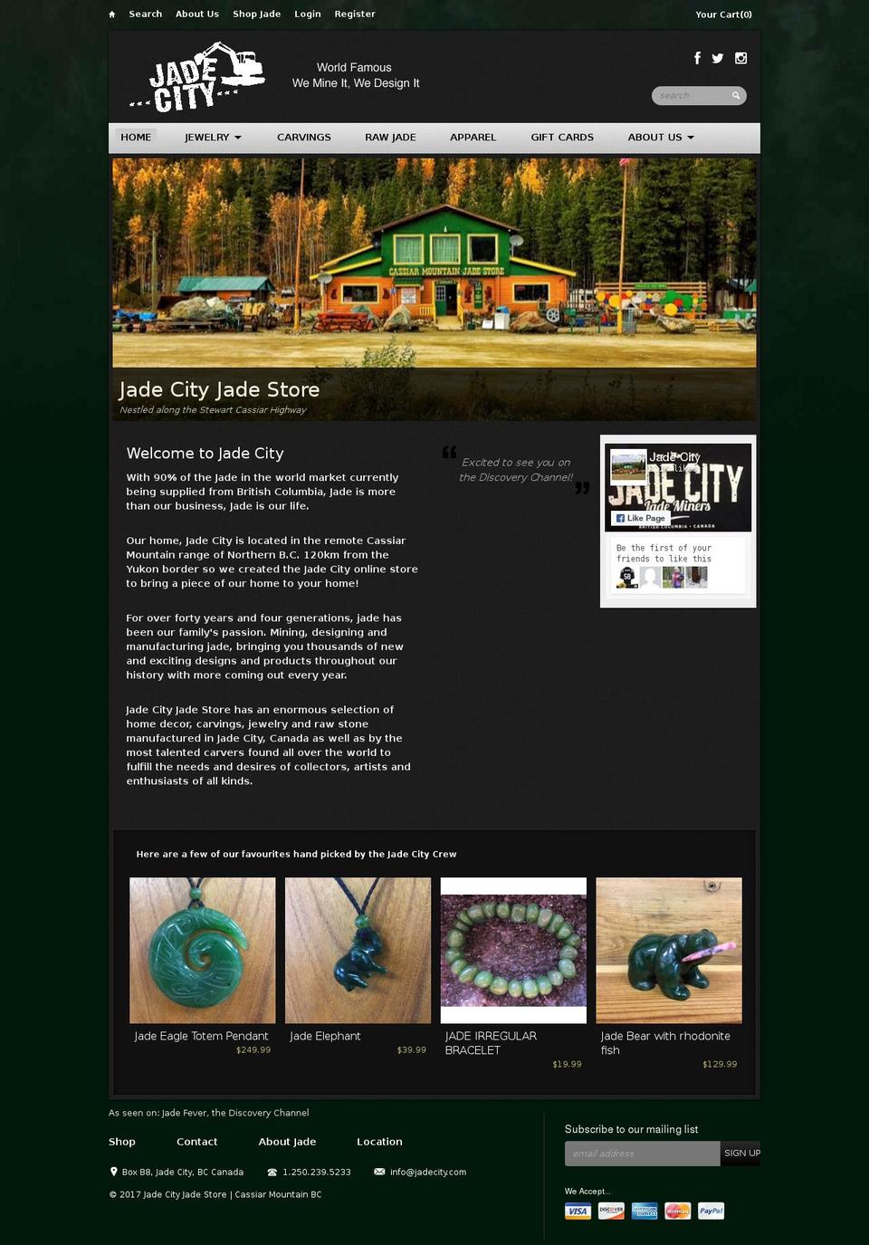 Reign Shopify theme site example jadecity.com