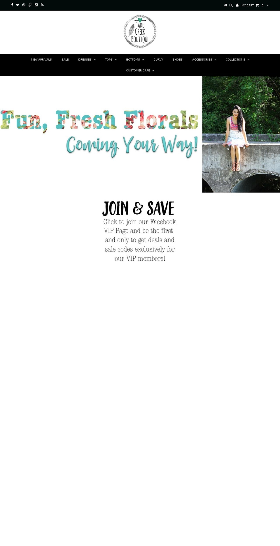 jadecreekboutique.com shopify website screenshot