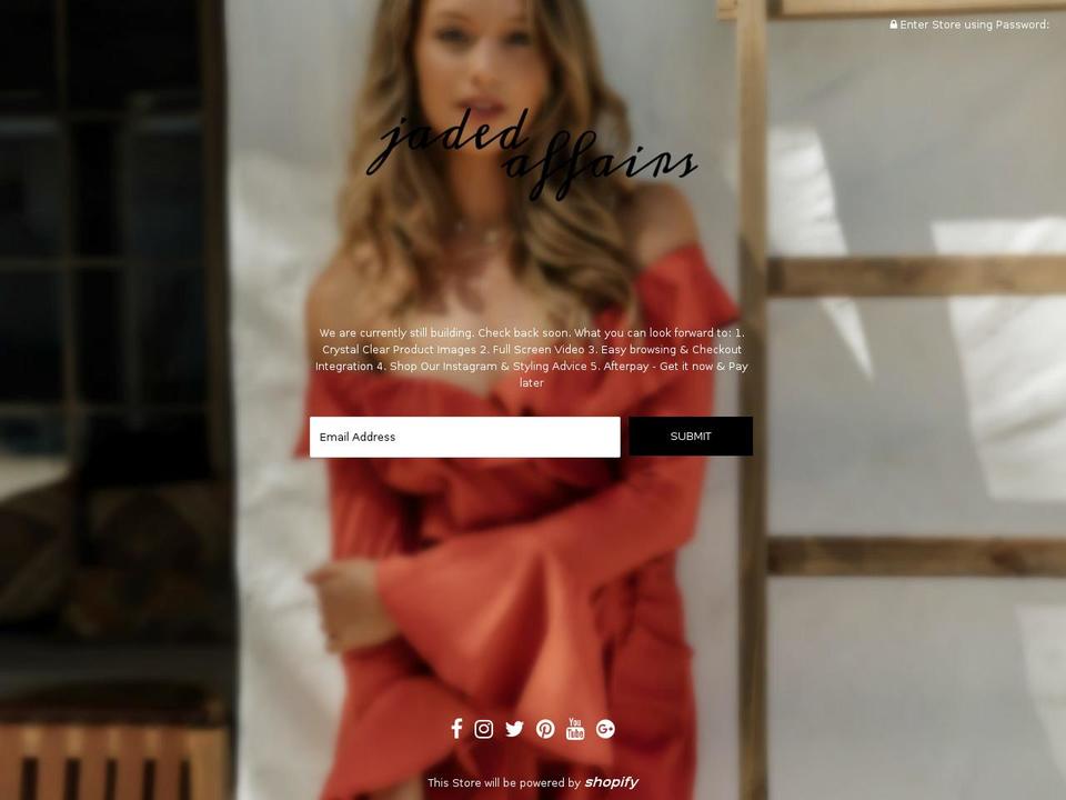 jadedaffairs.com — Shopify storefront screenshot
