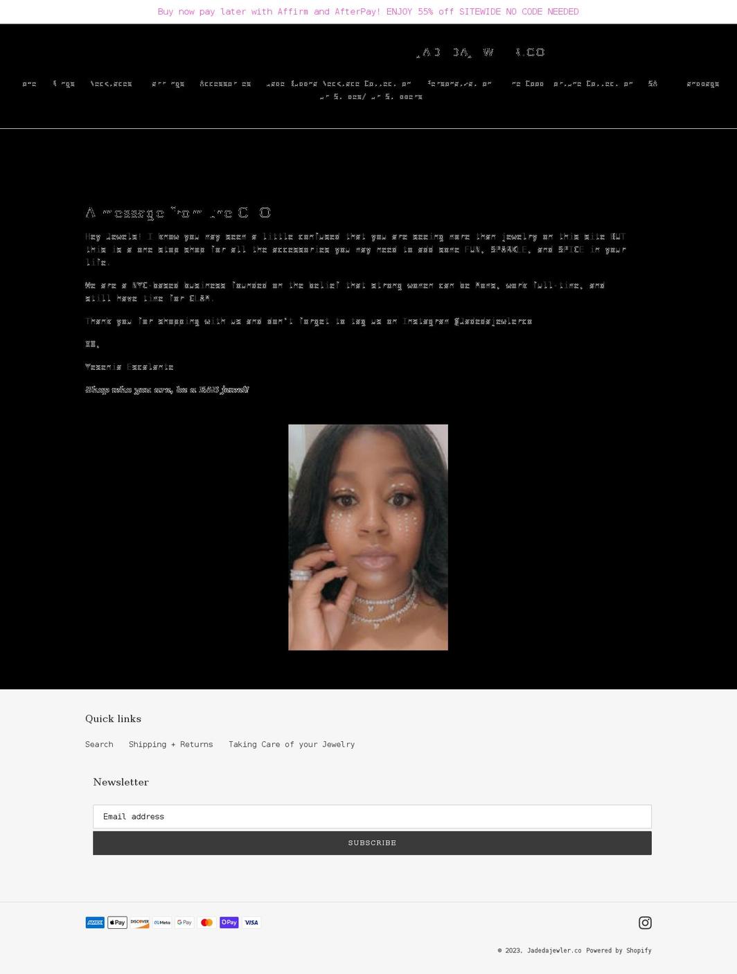 jadedajewlerco.com shopify website screenshot