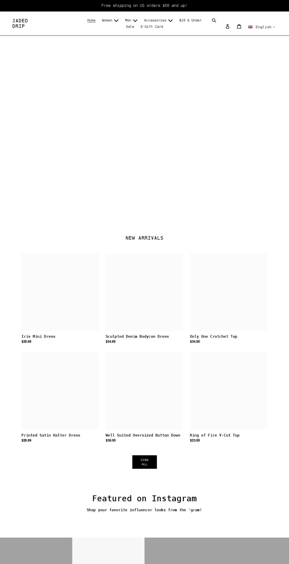 jadeddrip.com shopify website screenshot