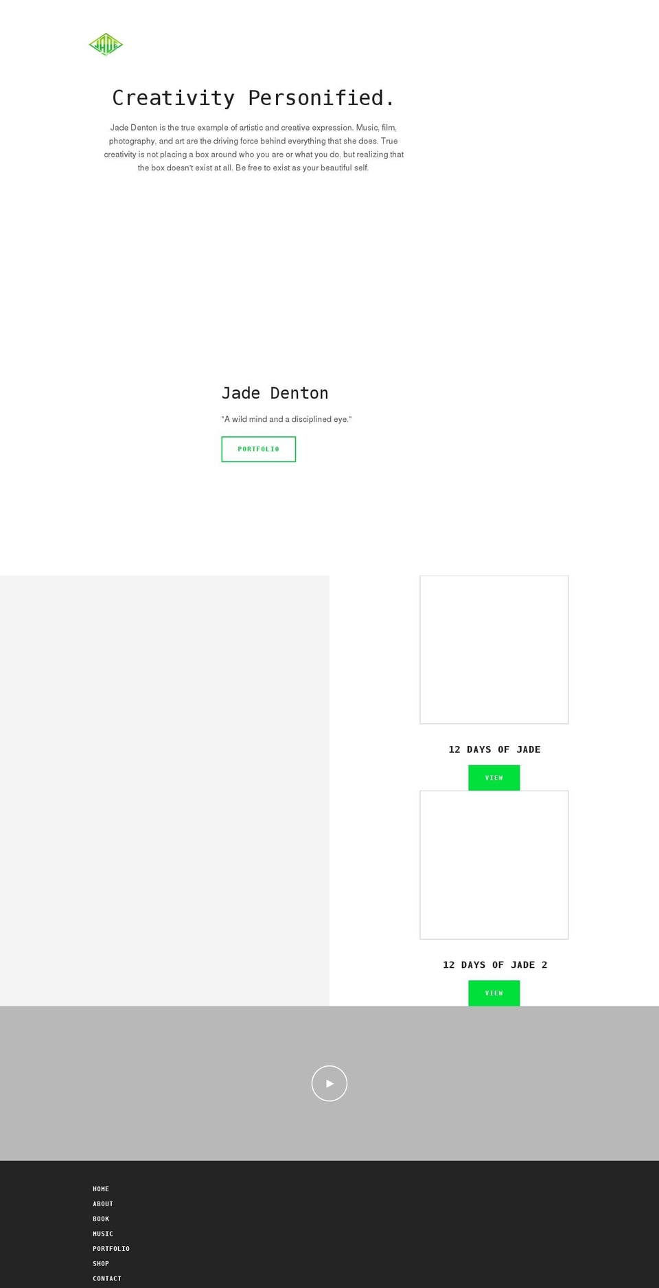 jadedenton.com shopify website screenshot